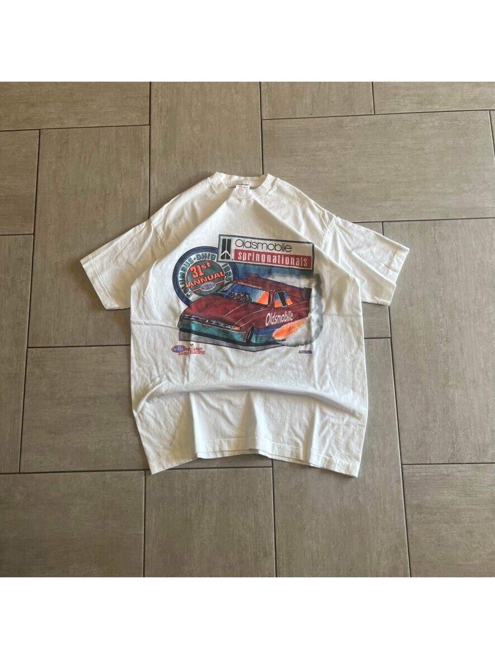 Vintage Sport Service Vintage Oldsmobile Racing Graphic T-Shirt Size XL